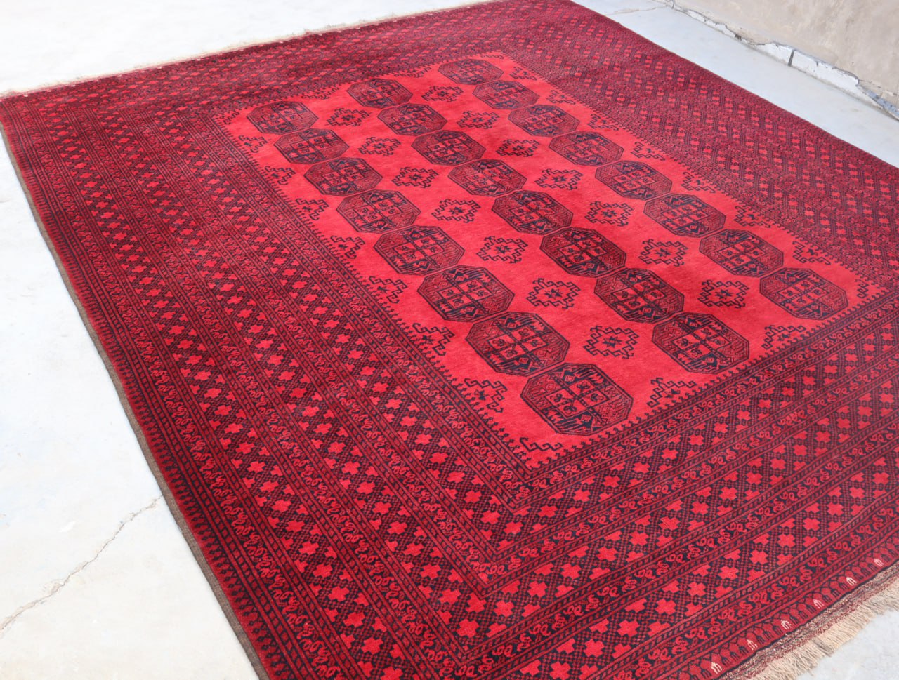 10x12 ft Large Afghan Antique Area Rug,Collectors Piece Rug, 100% Handspun Wool On Wool Soft Rug