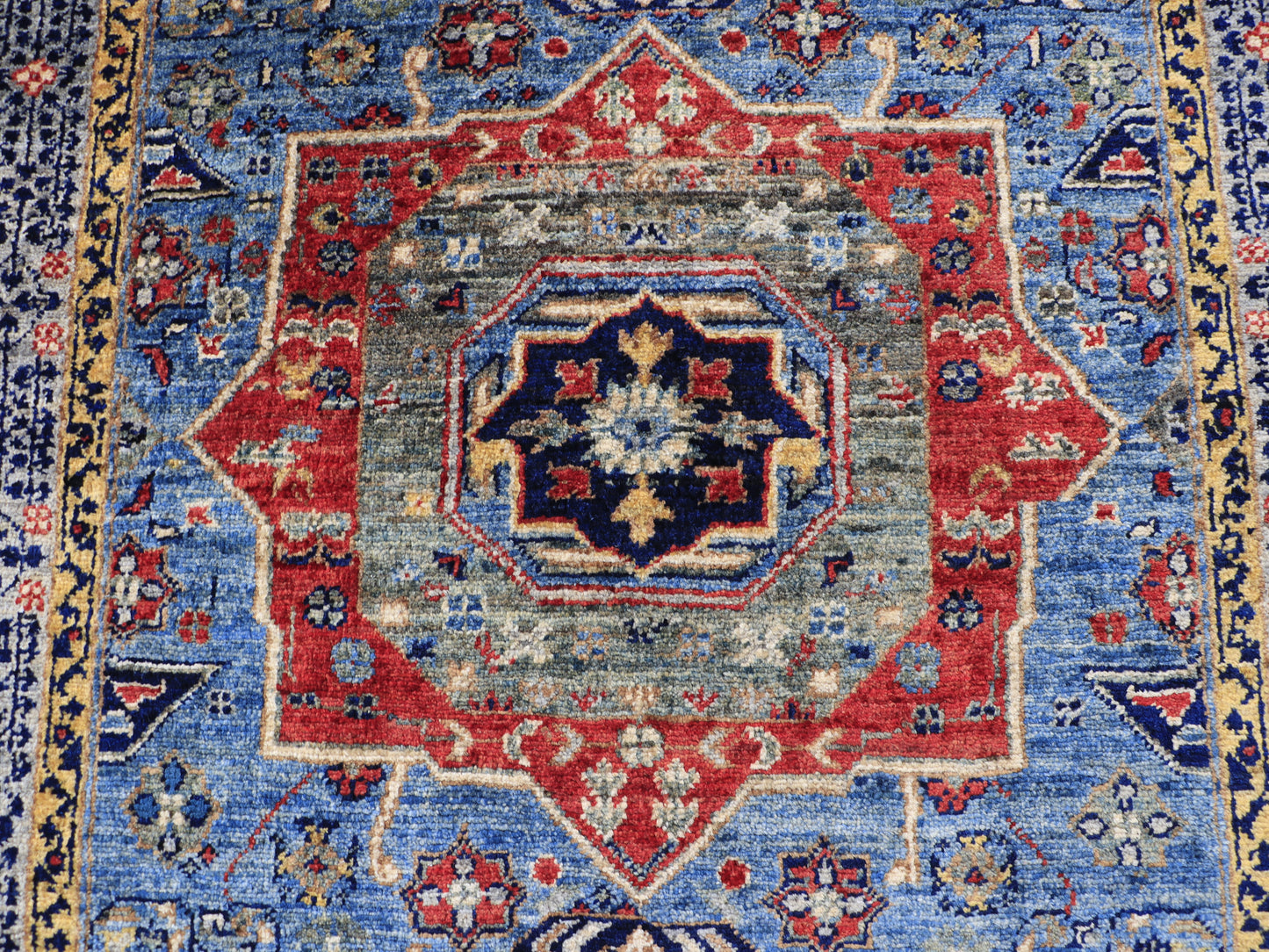 3x5 ft Blue Mamluk Area Rug