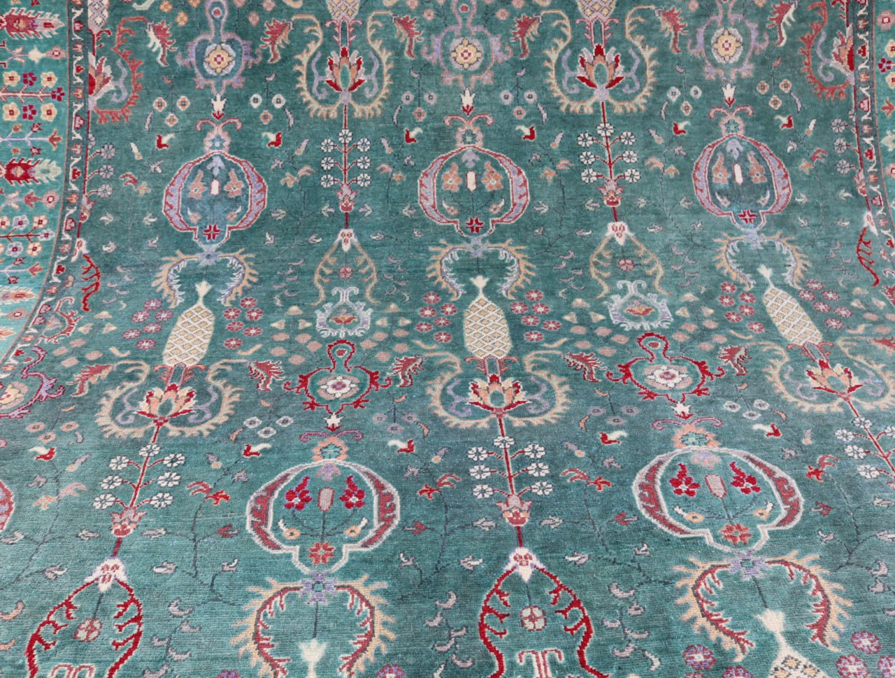 8x10 Afghan Handmade Kazak Green Area Rugs-Wool and Veg Dye