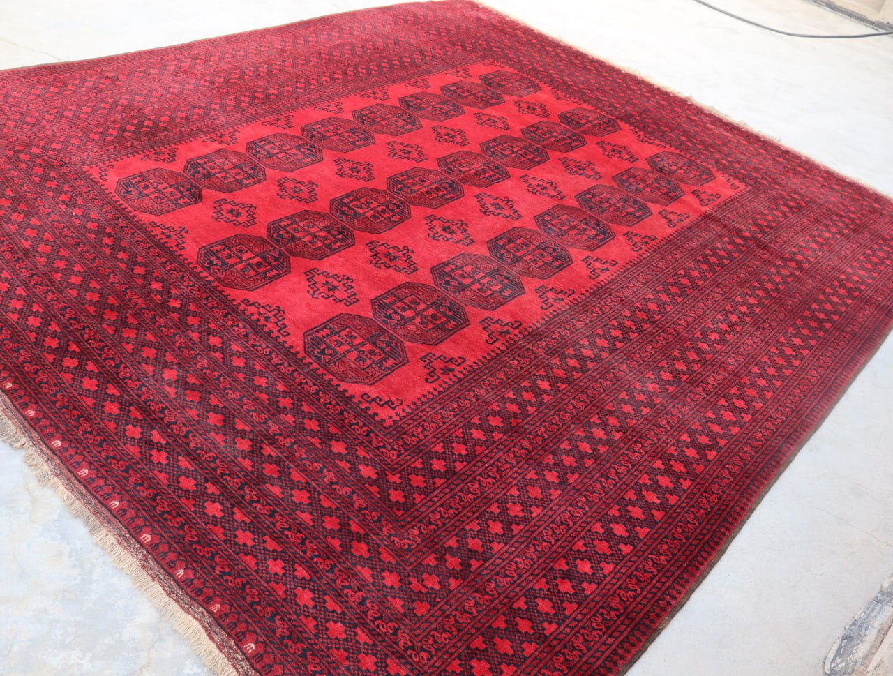 10x12 ft Large Afghan Antique Area Rug,Collectors Piece Rug, 100% Handspun Wool On Wool Soft Rug