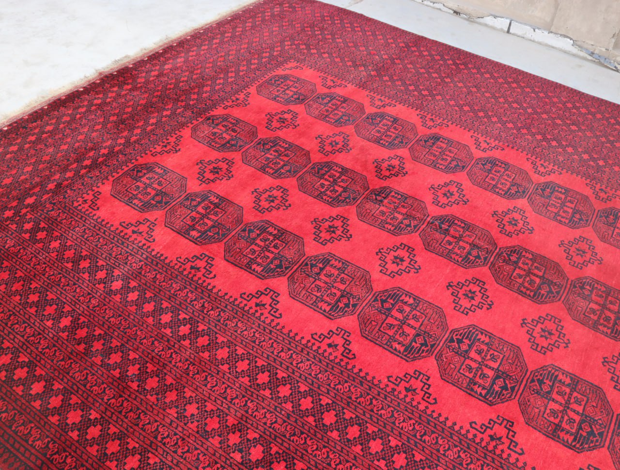 10x12 ft Large Afghan Antique Area Rug,Collectors Piece Rug, 100% Handspun Wool On Wool Soft Rug