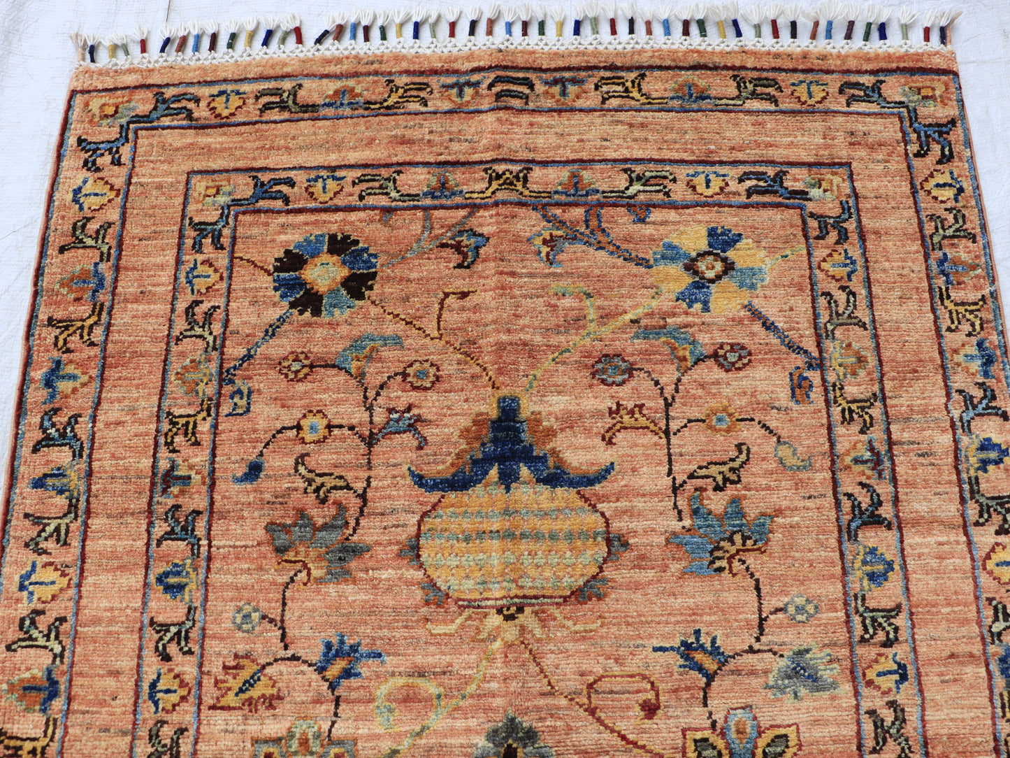 3x4 ft Orange Sultani Area Rug
