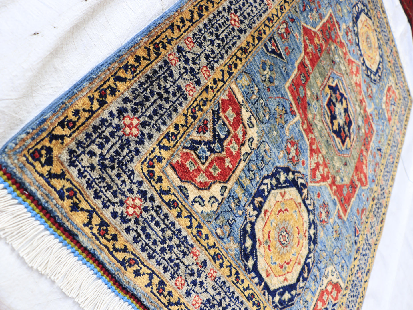 3x5 ft Blue Mamluk Area Rug