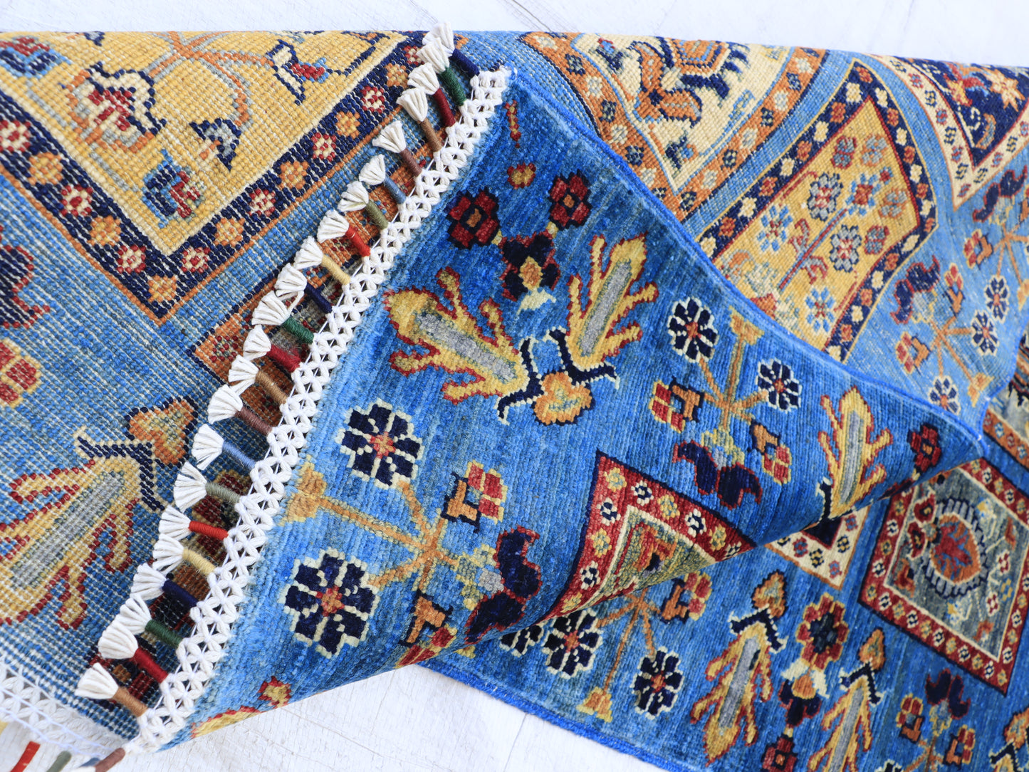 3x4 ft Blue Mirror Design Area Rug