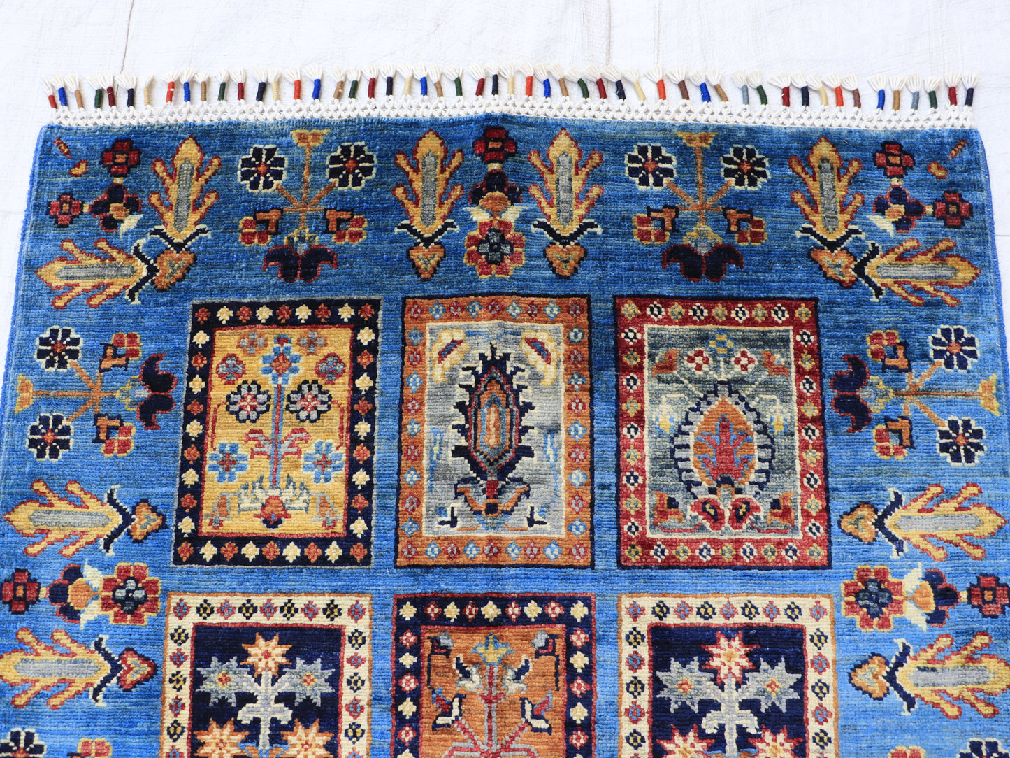 3x4 ft Blue Mirror Design Area Rug