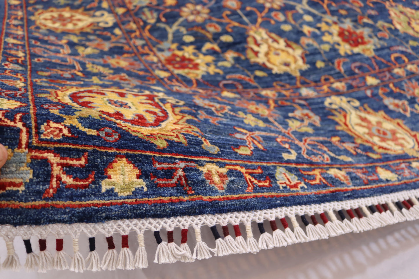 8x10 Ft Navy Blue Sultani High quality Chobi Rug - Afghan Handmade Oriental Rug