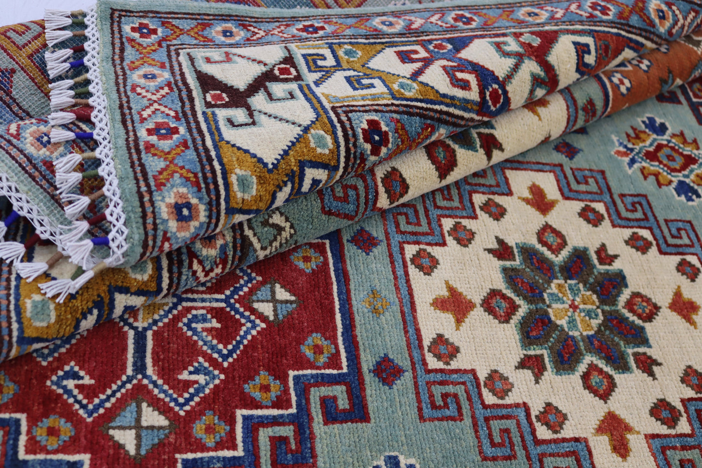 5'8x8 ft Kazak Rug – Hand-Knotted Wool Area Rug,