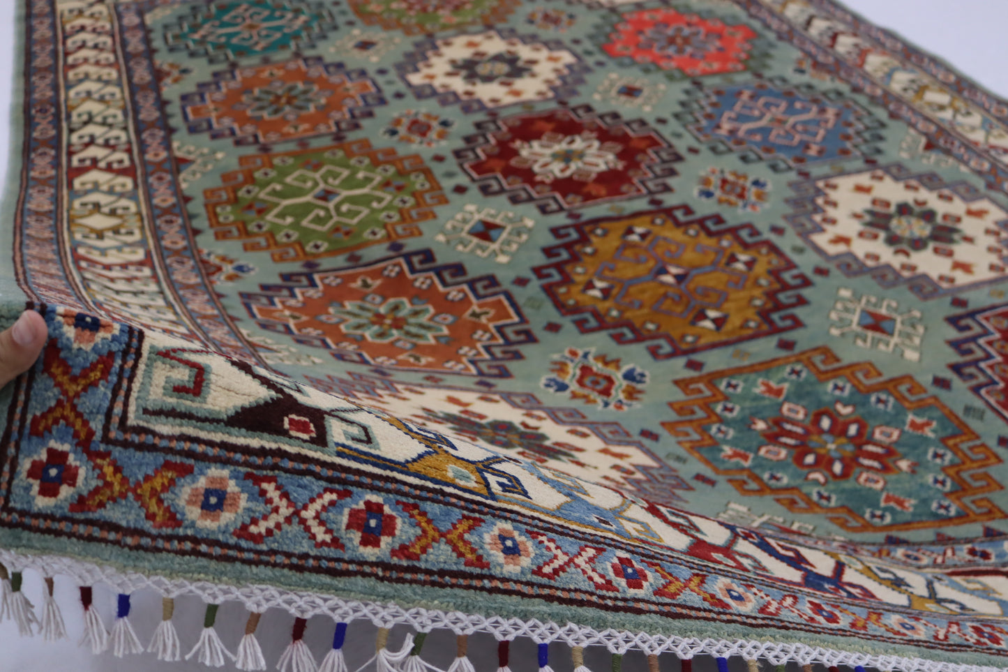 5'8x8 ft Kazak Rug – Hand-Knotted Wool Area Rug,