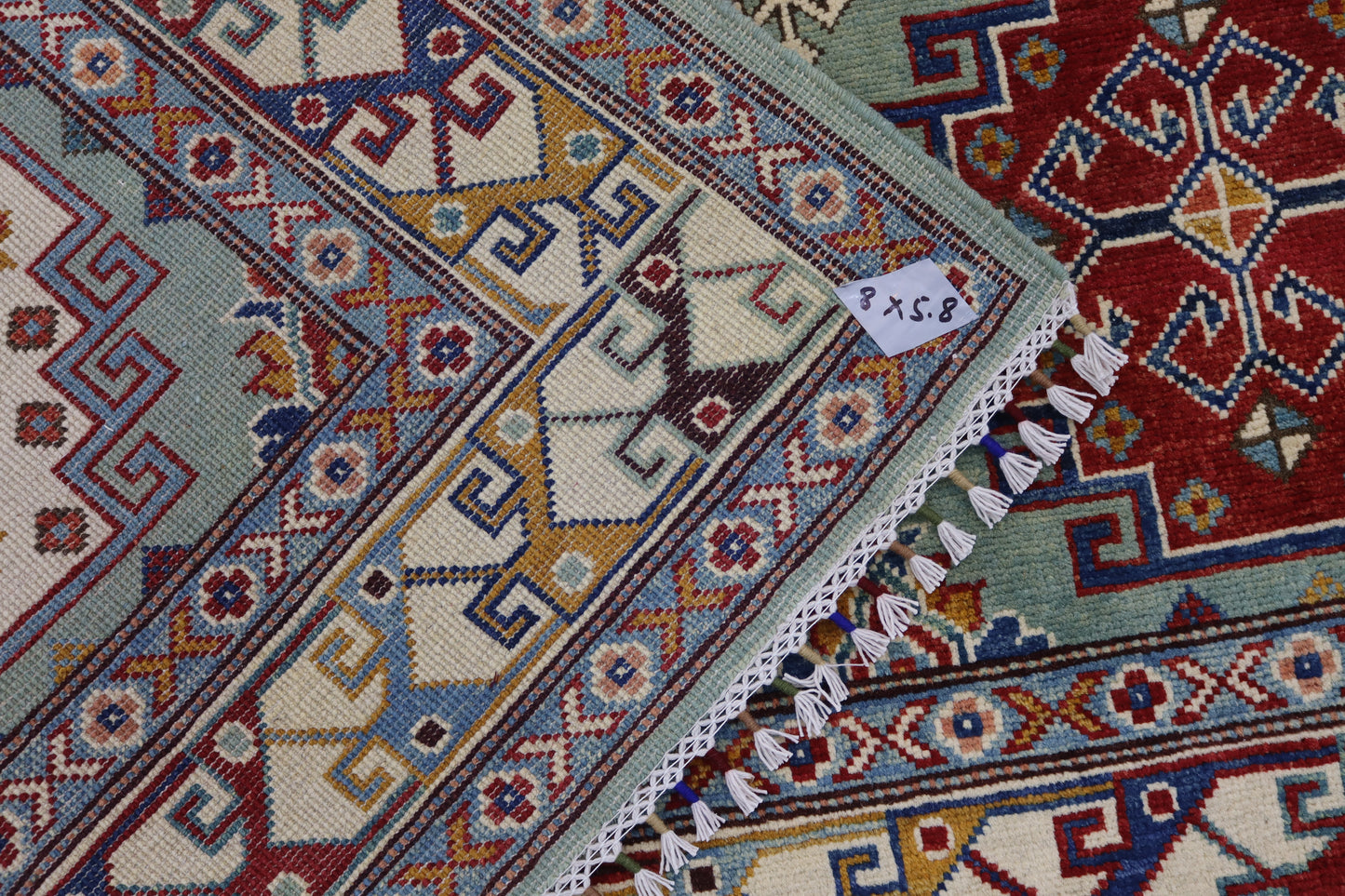 5'8x8 ft Kazak Rug – Hand-Knotted Wool Area Rug,