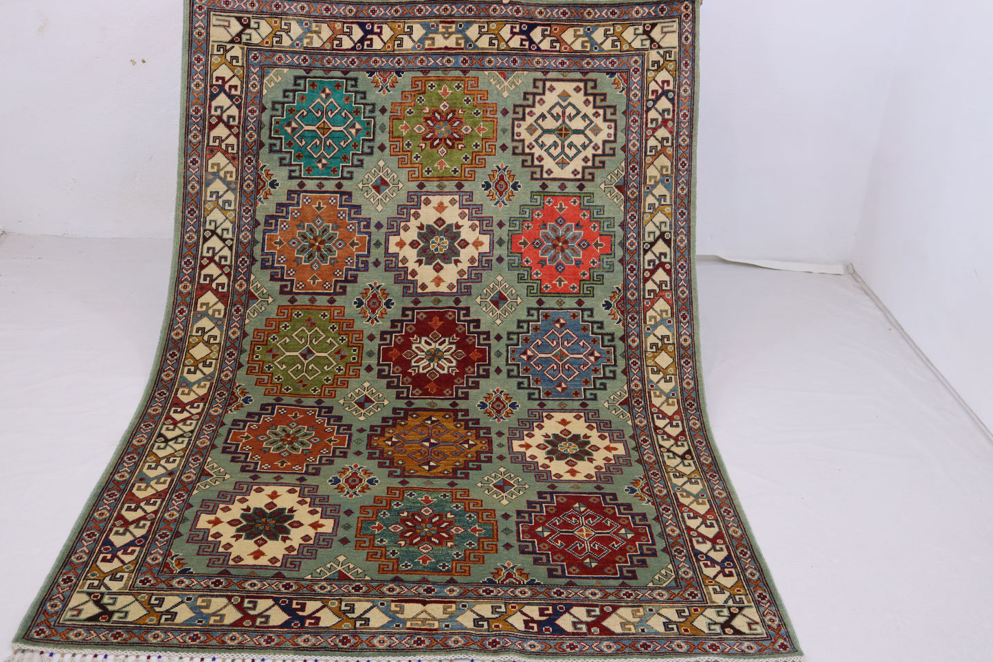 5'8x8 ft Kazak Rug – Hand-Knotted Wool Area Rug,