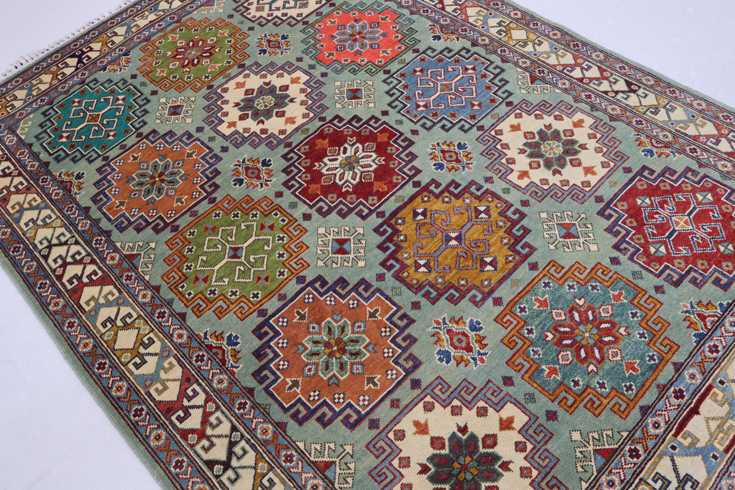 5'8x8 ft Kazak Rug – Hand-Knotted Wool Area Rug,