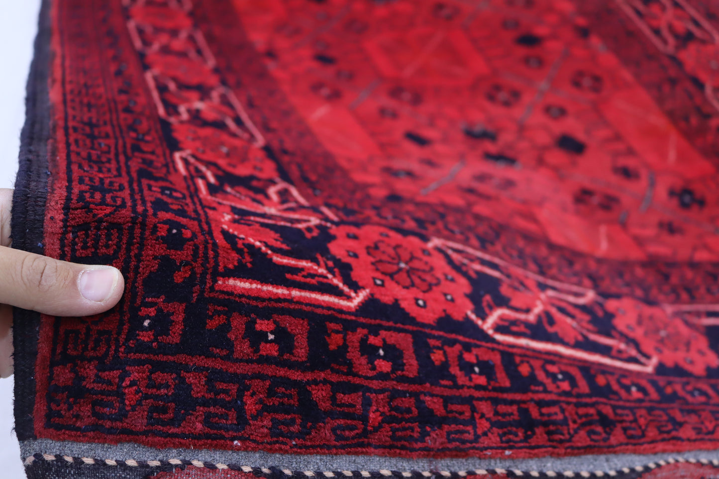 3x9 ft Vintage Geometric Bukhara Runner Rug, Handmade Wool Rug, Antique Oriental Rug