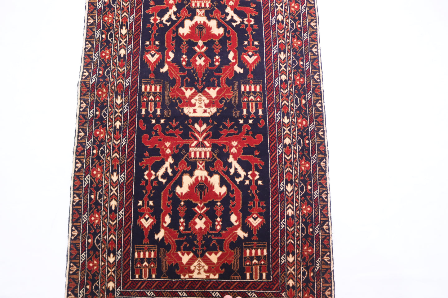 3 x 10 Ft Ala Bakhmal Runner Rug, Afghan Hand Knotted Veg Dye Wool Tribal Runner Rug