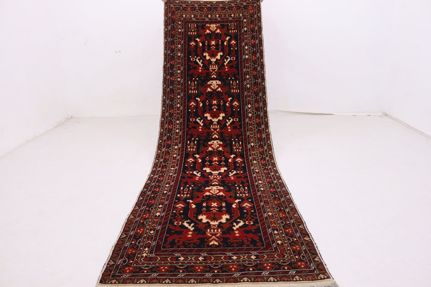 3 x 10 Ft Ala Bakhmal Runner Rug, Afghan Hand Knotted Veg Dye Wool Tribal Runner Rug