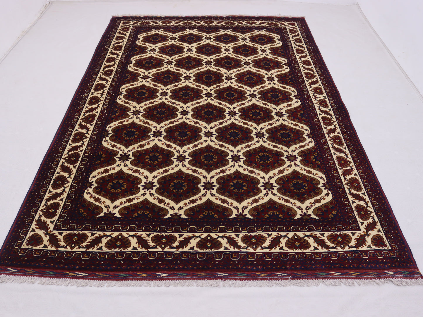 7x10 ft New Afghan Bukhara design Rug, Hand Knotted Wool Rug, High Quality Afghan Rug,