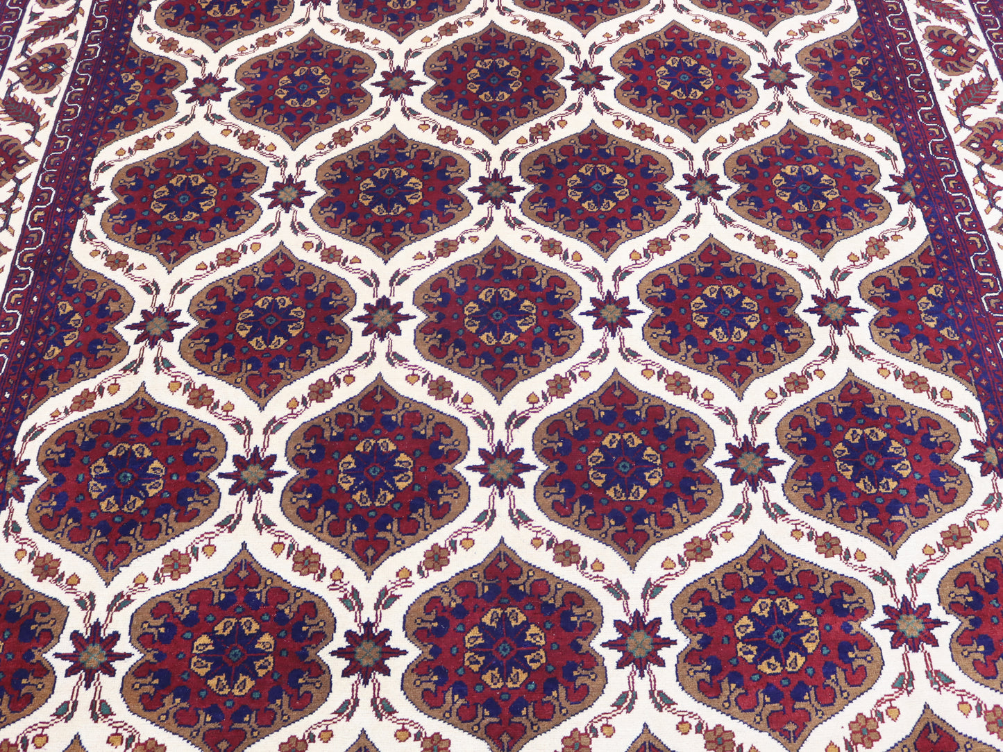 7x10 ft New Afghan Bukhara design Rug, Hand Knotted Wool Rug, High Quality Afghan Rug,