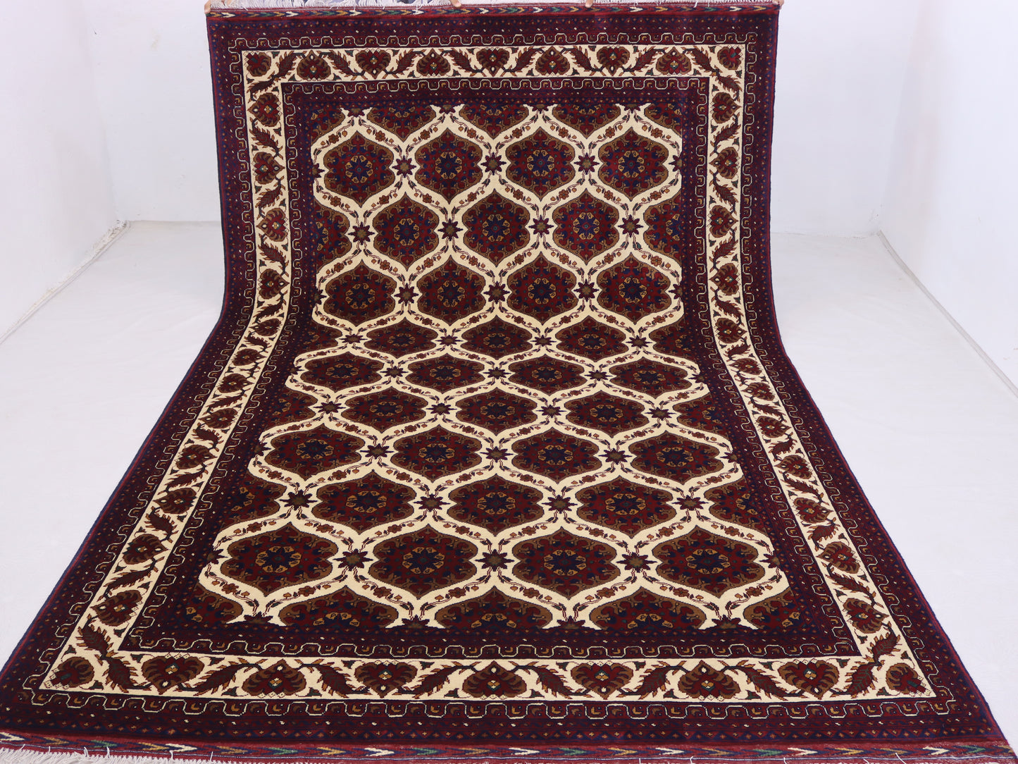 7x10 ft New Afghan Bukhara design Rug, Hand Knotted Wool Rug, High Quality Afghan Rug,