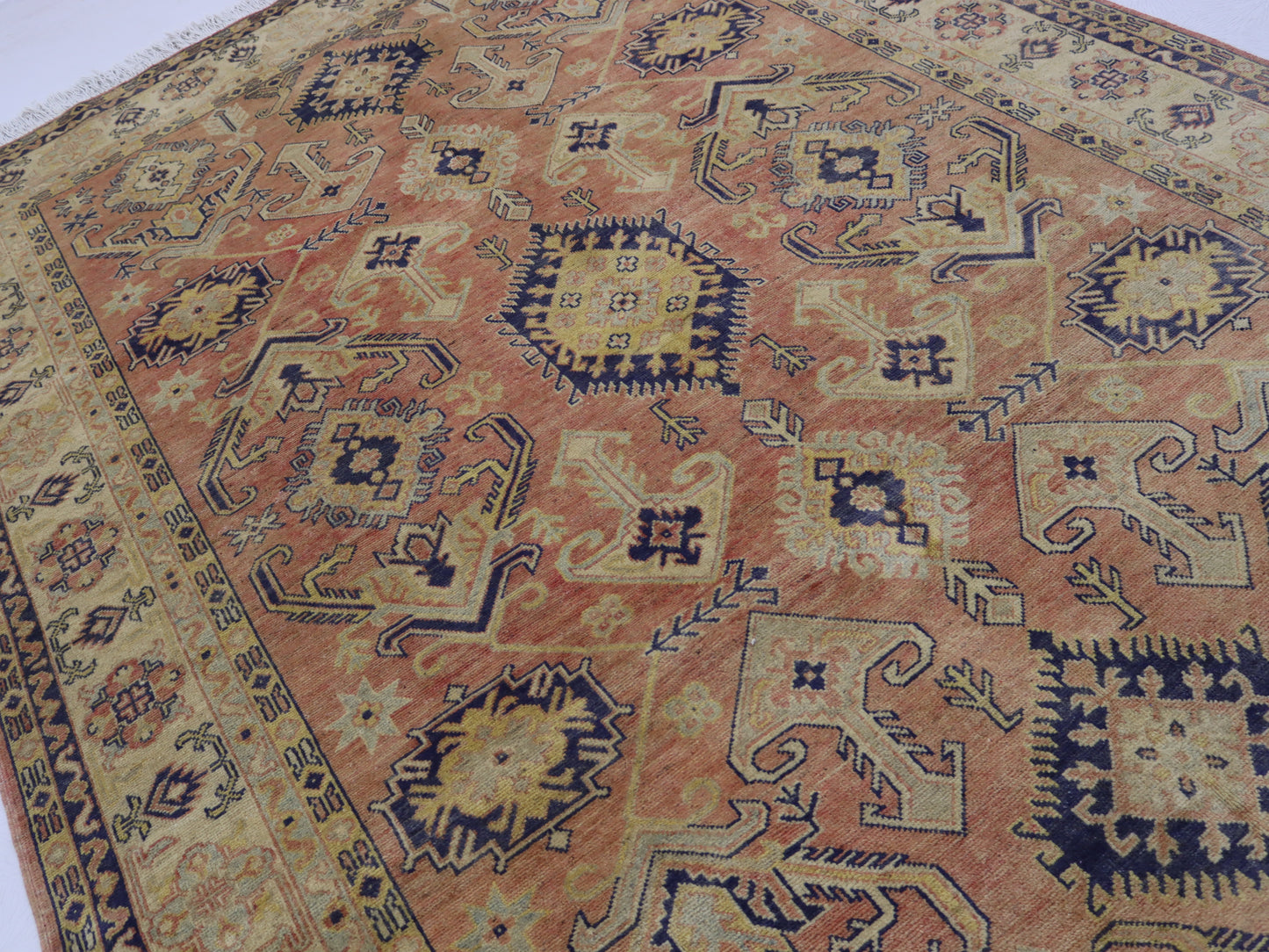 7x10 ft Afghan Handmade Kazak Design Area Rug- Wool and Veg dye