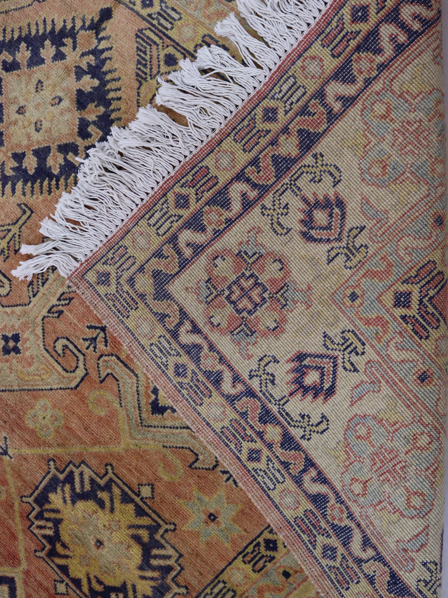 7x10 ft Afghan Handmade Kazak Design Area Rug- Wool and Veg dye