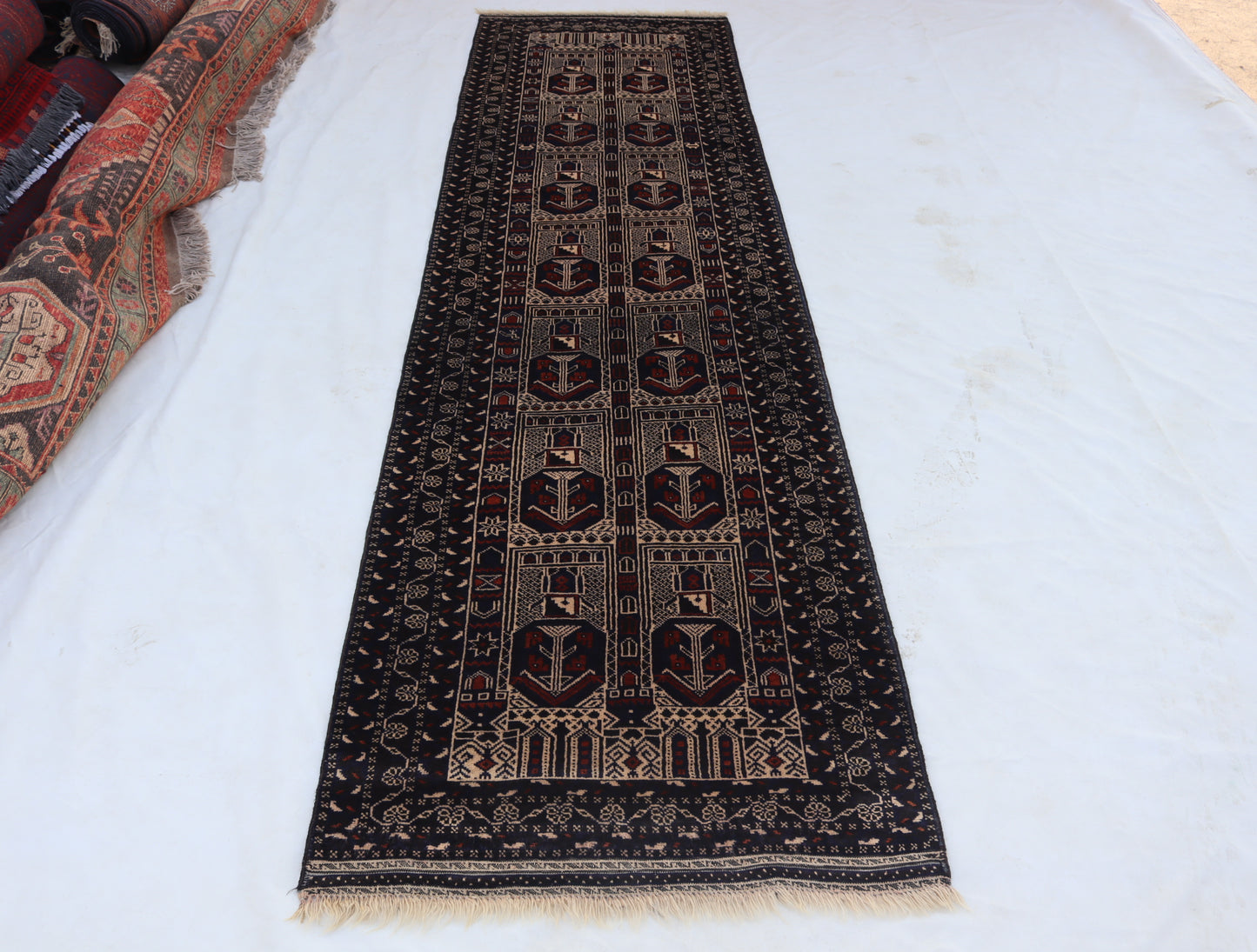 3x10 ft Antique Balu chi Hand knotted Rug,afghan baluchi runner rug , one of kind rug,