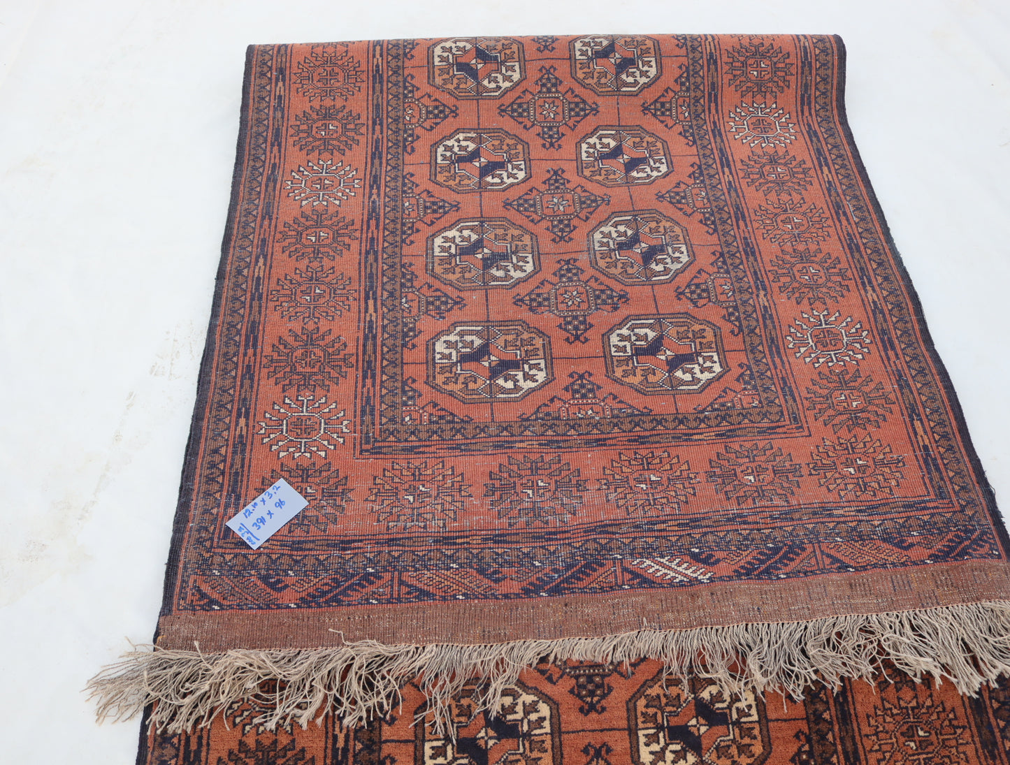 3x13 ft 1920s Antique Tekke Ahal Runner , Collectors Piece Red Vintage Ersari Rug, Afghan Oriental Turkmen Rug, One of Kind Hallway Rug