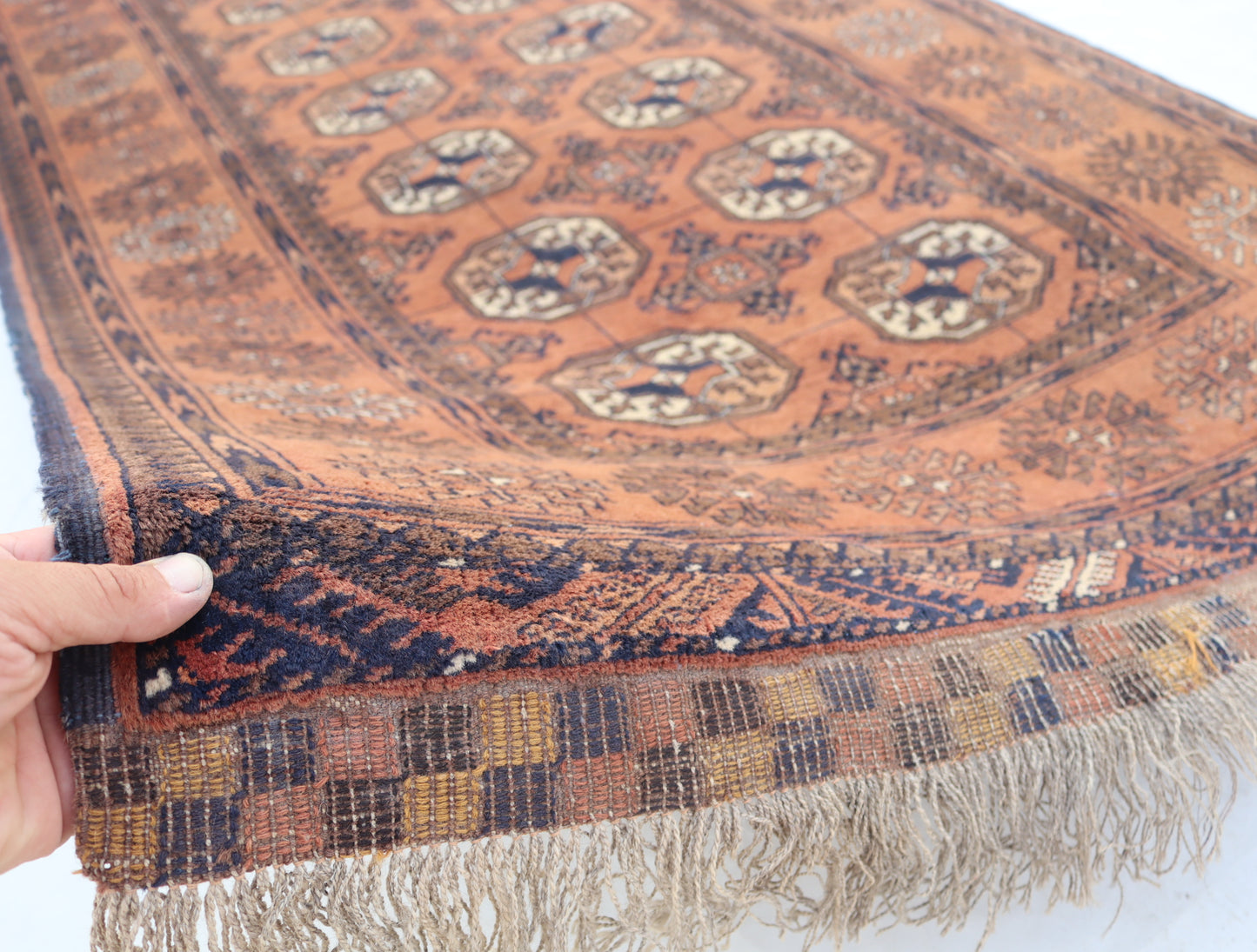 3x13 ft 1920s Antique Tekke Ahal Runner , Collectors Piece Red Vintage Ersari Rug, Afghan Oriental Turkmen Rug, One of Kind Hallway Rug