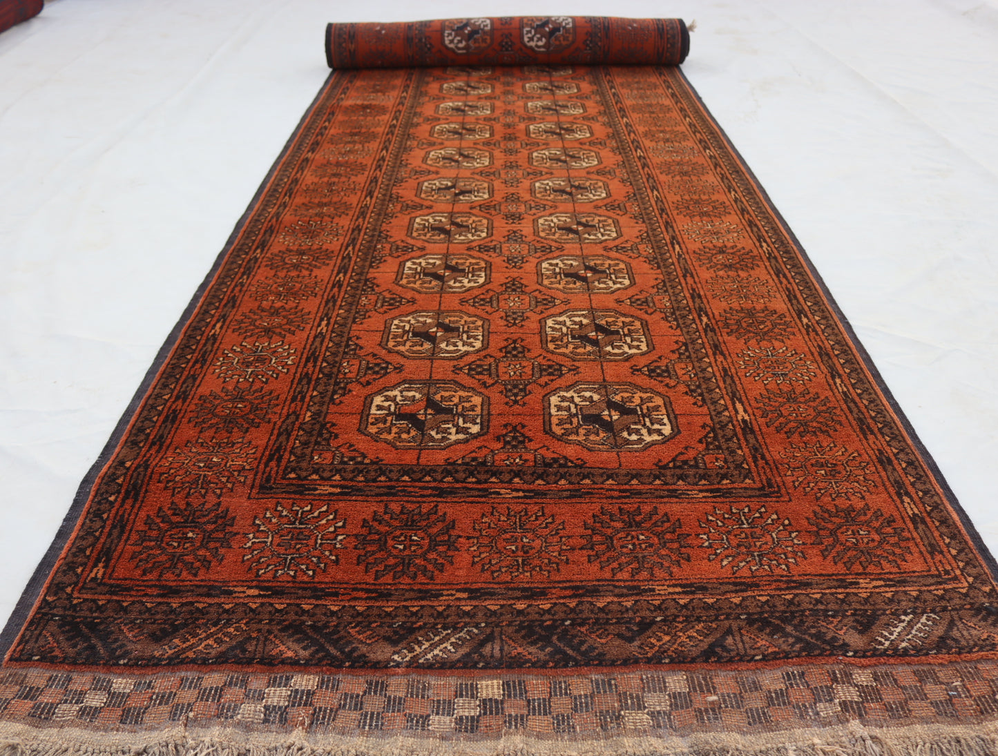 3x12 ft 1920s Antique Tekke Ahal Runner , Collectors Piece Red Vintage Ersari Rug, Afghan Oriental Turkmen Rug, One of Kind Hallway Rug