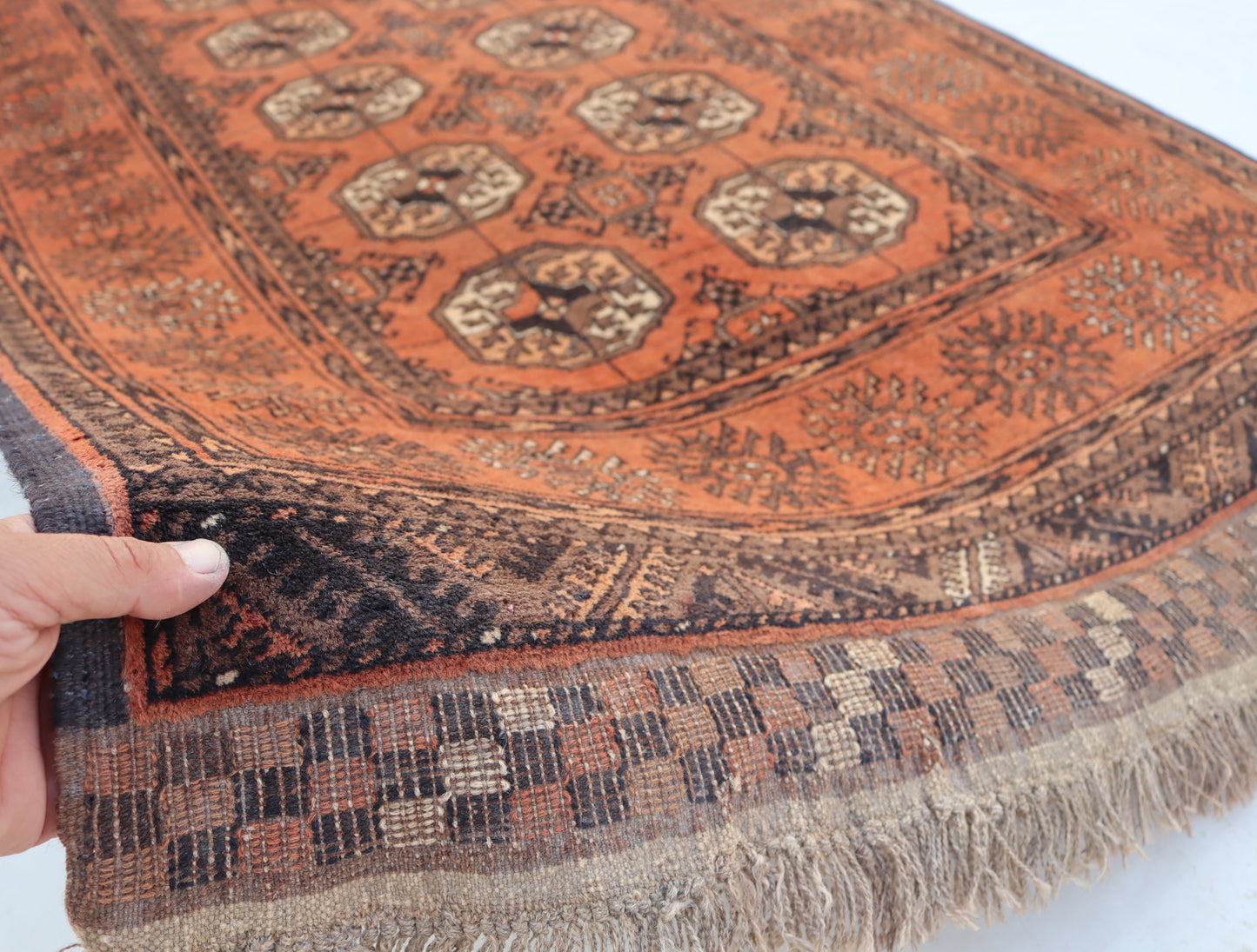 3x12 ft 1920s Antique Tekke Ahal Runner , Collectors Piece Red Vintage Ersari Rug, Afghan Oriental Turkmen Rug, One of Kind Hallway Rug