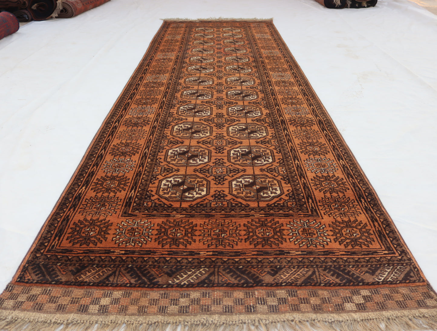3x10 ft 1920s Antique Tekke Ahal Runner , Collectors Piece Red Vintage Ersari Rug, Afghan Oriental Turkmen Rug, One of Kind Hallway Rug