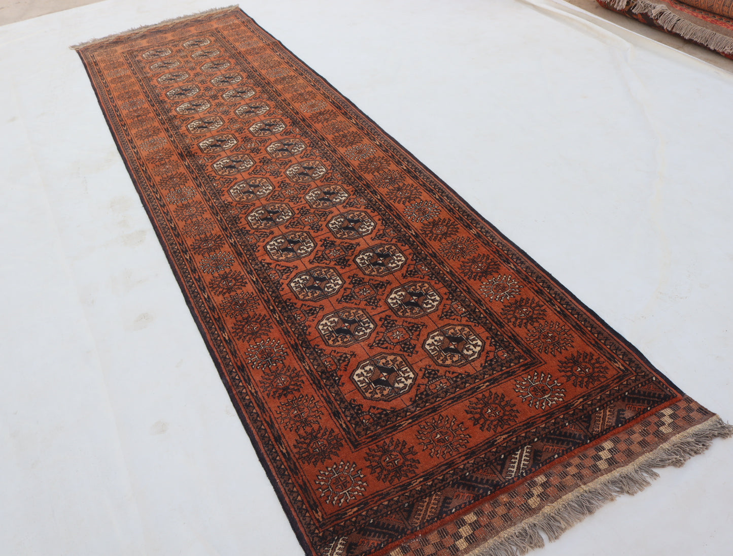 3x11 ft 1920s Antique Tekke Ahal Runner , Collectors Piece Red Vintage Ersari Rug, Afghan Oriental Turkmen Rug, One of Kind Hallway Rug