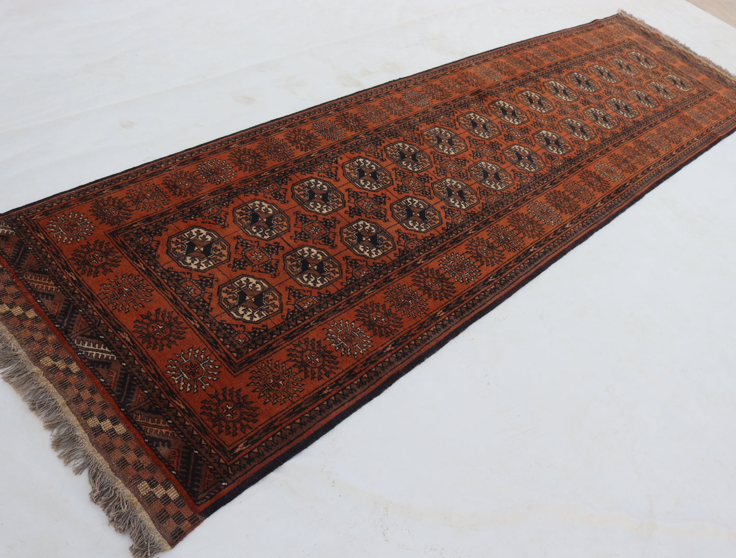 3x11 ft 1920s Antique Tekke Ahal Runner , Collectors Piece Red Vintage Ersari Rug, Afghan Oriental Turkmen Rug, One of Kind Hallway Rug