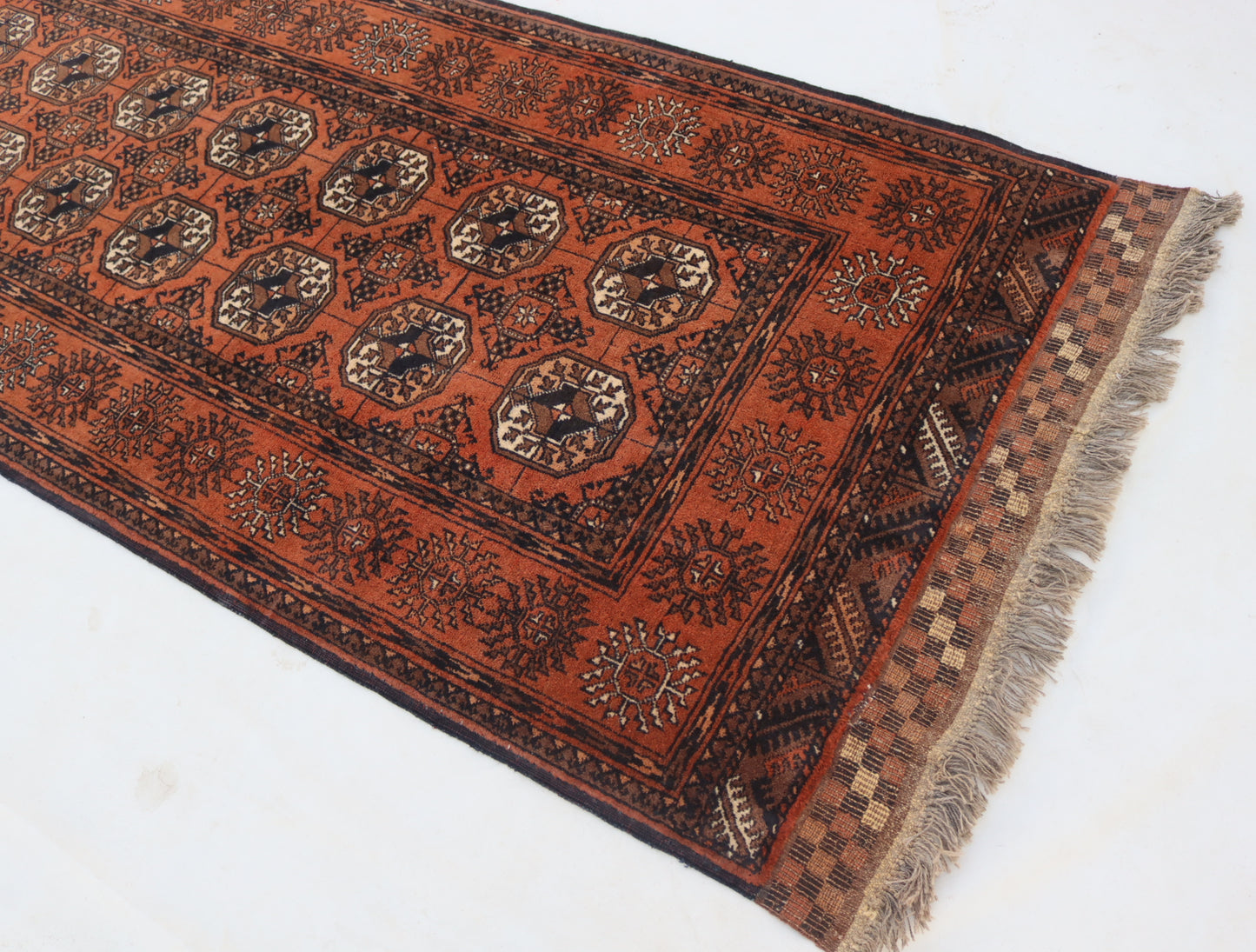 3x11 ft 1920s Antique Tekke Ahal Runner , Collectors Piece Red Vintage Ersari Rug, Afghan Oriental Turkmen Rug, One of Kind Hallway Rug