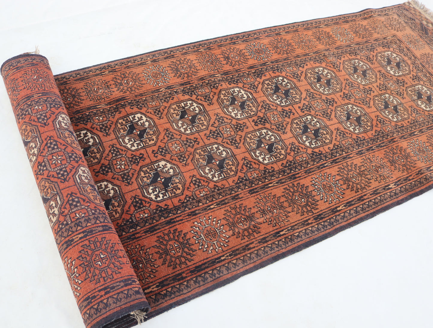 3x11 ft 1920s Antique Tekke Ahal Runner , Collectors Piece Red Vintage Ersari Rug, Afghan Oriental Turkmen Rug, One of Kind Hallway Rug