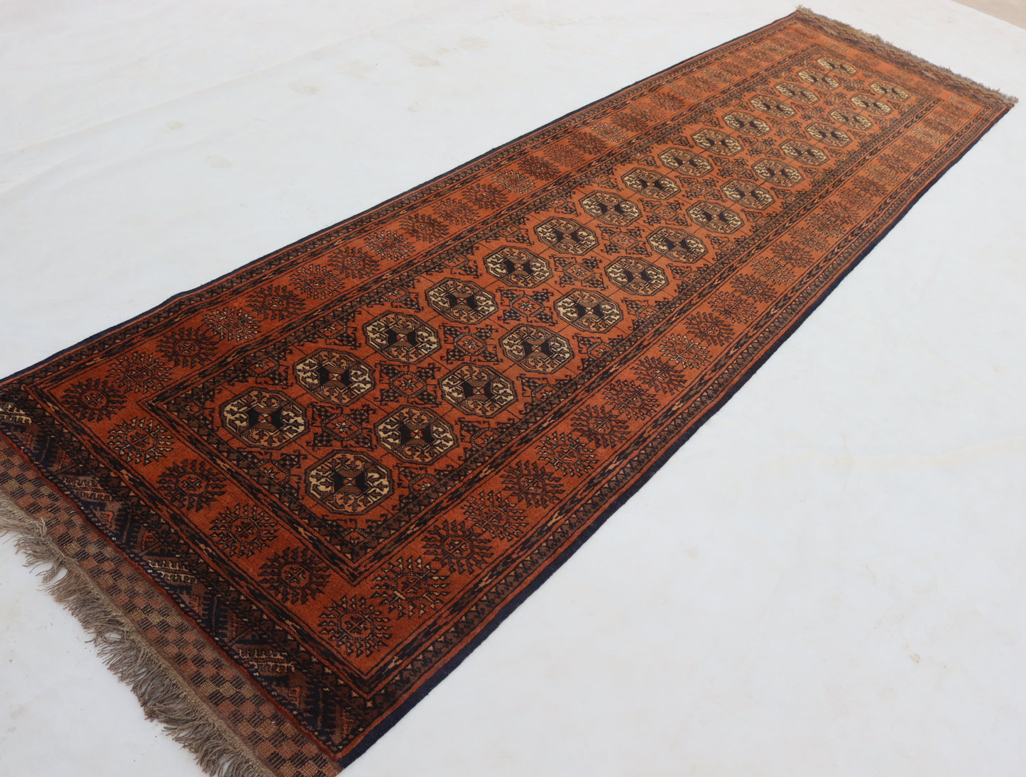 3x12 ft 1920s Antique Tekke Ahal Runner , Collectors Piece Red Vintage Ersari Rug, Afghan Oriental Turkmen Rug, One of Kind Hallway Rug