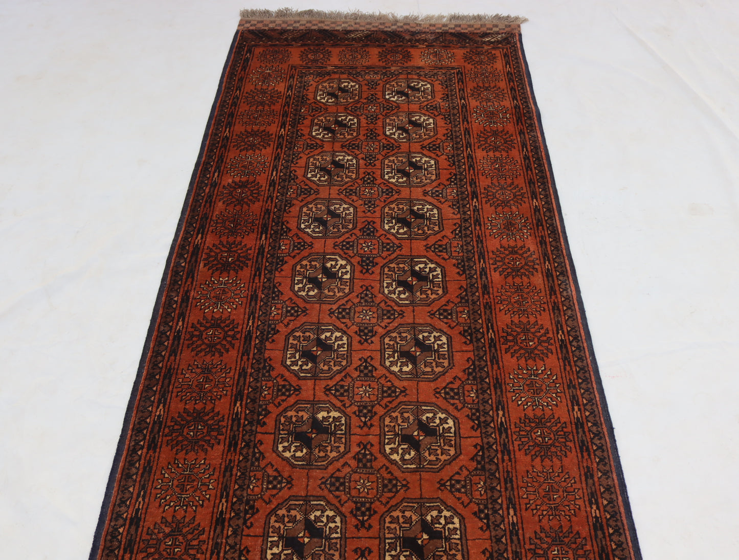 3x12 ft 1920s Antique Tekke Ahal Runner , Collectors Piece Red Vintage Ersari Rug, Afghan Oriental Turkmen Rug, One of Kind Hallway Rug