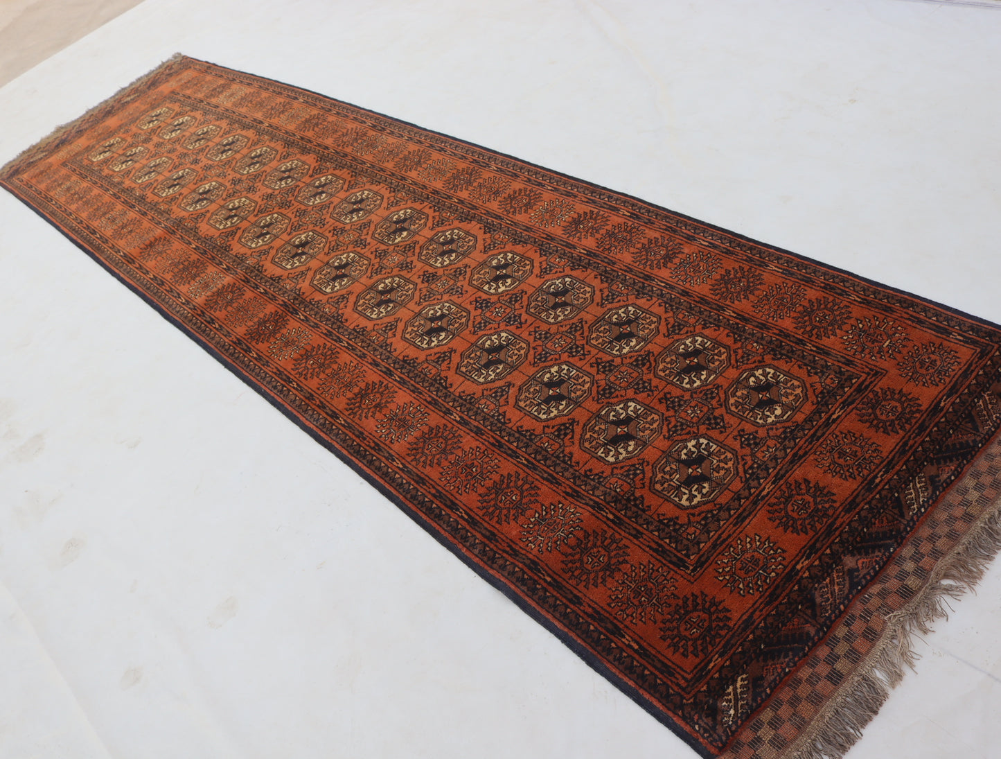 3x12 ft 1920s Antique Tekke Ahal Runner , Collectors Piece Red Vintage Ersari Rug, Afghan Oriental Turkmen Rug, One of Kind Hallway Rug
