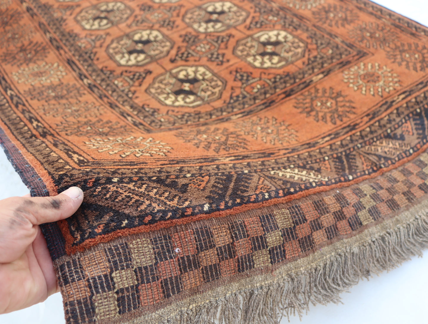 3x12 ft 1920s Antique Tekke Ahal Runner , Collectors Piece Red Vintage Ersari Rug, Afghan Oriental Turkmen Rug, One of Kind Hallway Rug