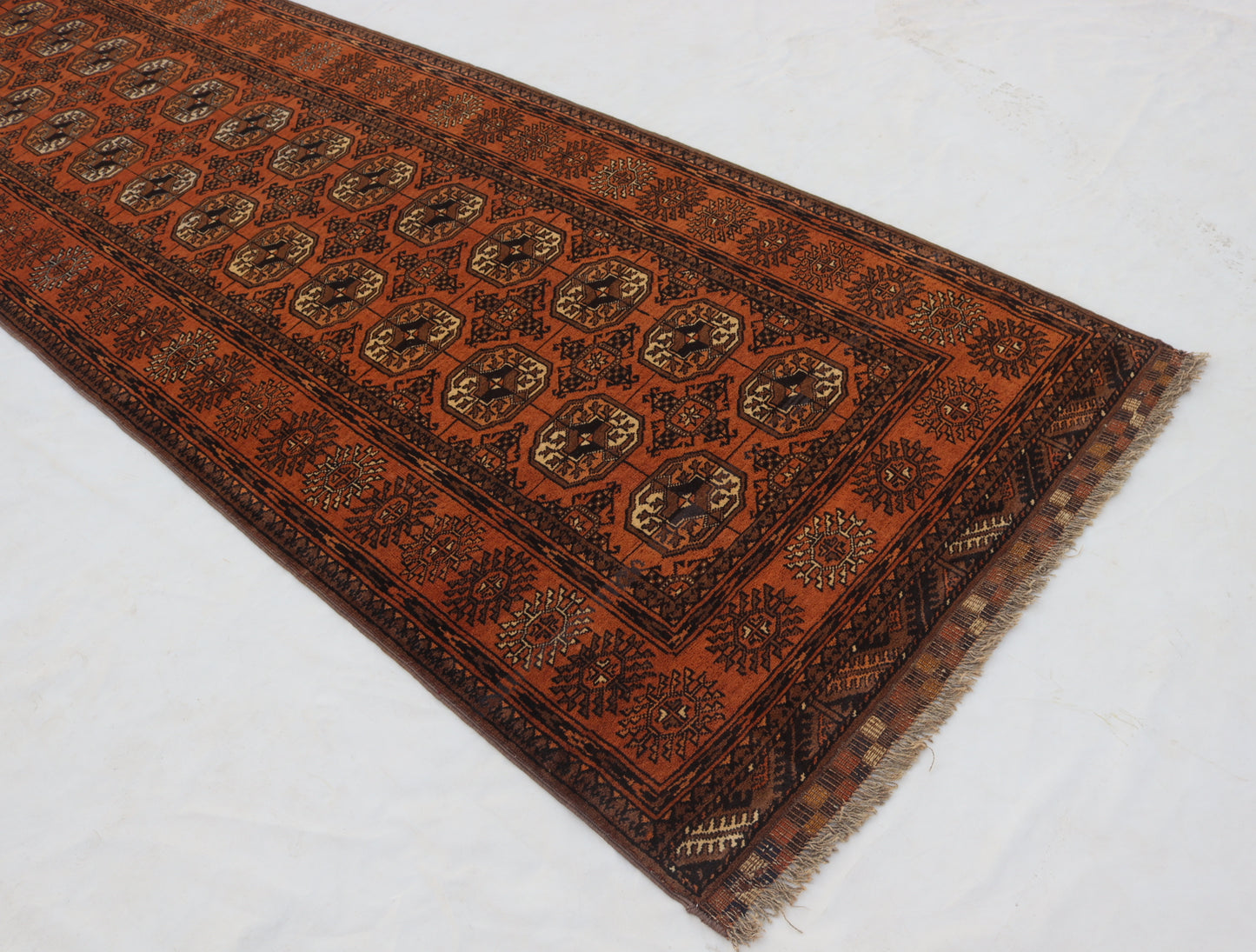 3x11 ft 1920s Antique Tekke Ahal Runner , Collectors Piece Red Vintage Ersari Rug, Afghan Oriental Turkmen Rug, One of Kind Hallway Rug