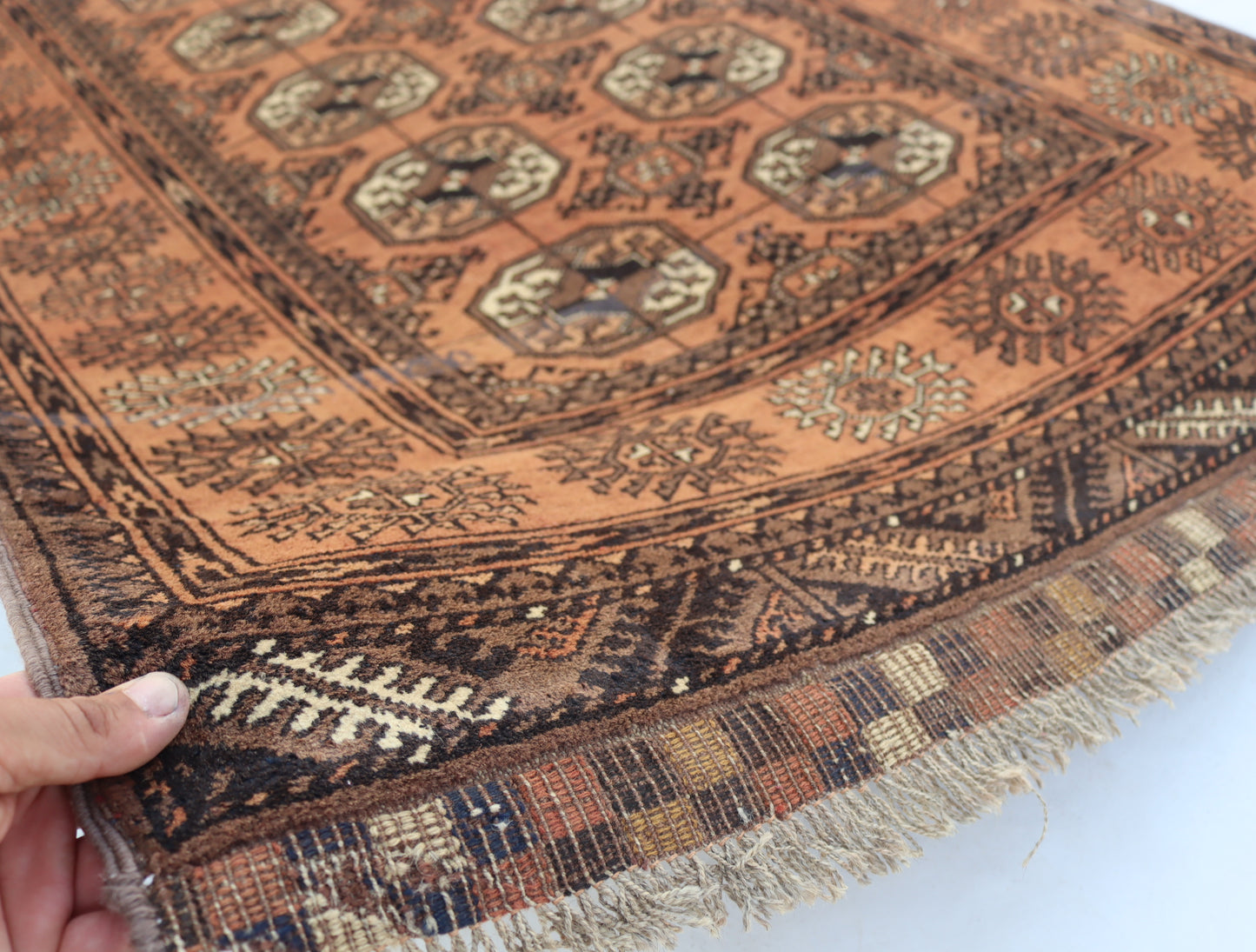 3x11 ft 1920s Antique Tekke Ahal Runner , Collectors Piece Red Vintage Ersari Rug, Afghan Oriental Turkmen Rug, One of Kind Hallway Rug