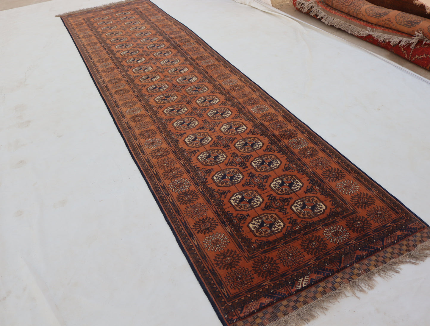 3x13 ft 1920s Antique Tekke Ahal Runner , Collectors Piece Red Vintage Ersari Rug, Afghan Oriental Turkmen Rug, One of Kind Hallway Rug