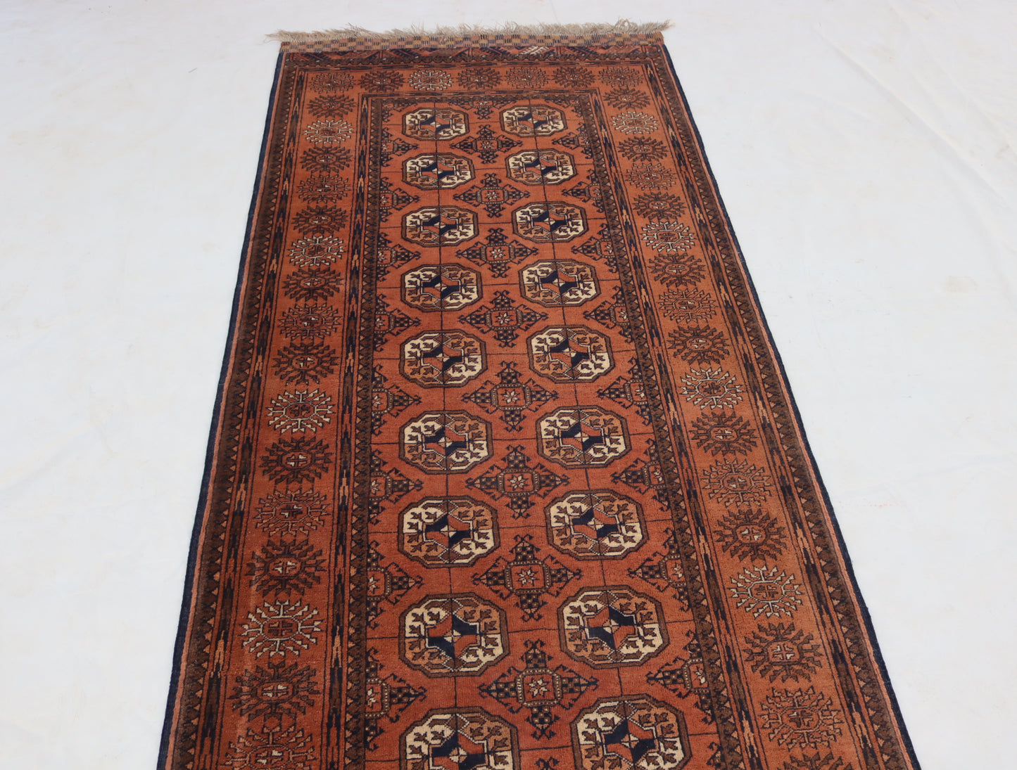 3x13 ft 1920s Antique Tekke Ahal Runner , Collectors Piece Red Vintage Ersari Rug, Afghan Oriental Turkmen Rug, One of Kind Hallway Rug