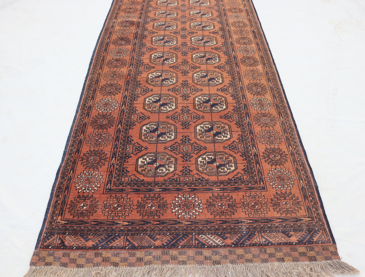 3x13 ft 1920s Antique Tekke Ahal Runner , Collectors Piece Red Vintage Ersari Rug, Afghan Oriental Turkmen Rug, One of Kind Hallway Rug