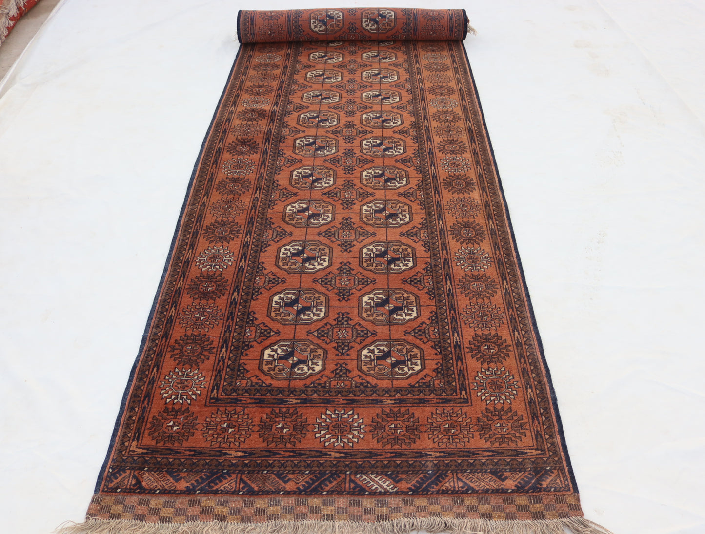 3x13 ft 1920s Antique Tekke Ahal Runner , Collectors Piece Red Vintage Ersari Rug, Afghan Oriental Turkmen Rug, One of Kind Hallway Rug