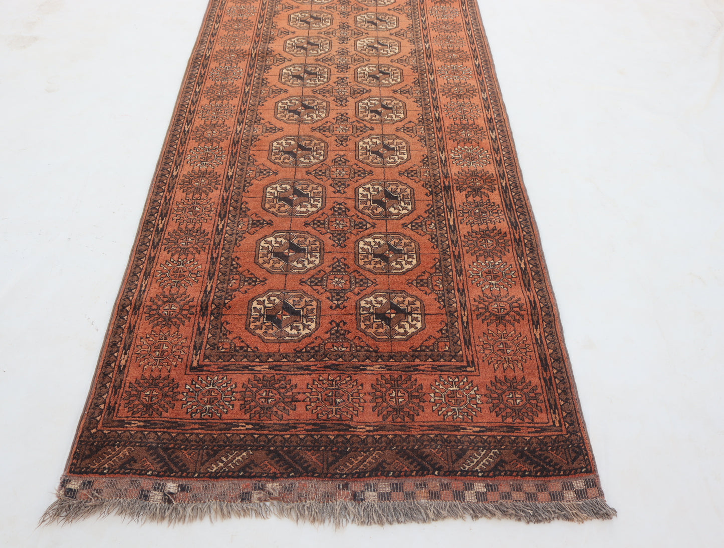 3x12 ft 1920s Antique Tekke Ahal Runner , Collectors Piece Red Vintage Ersari Rug, Afghan Oriental Turkmen Rug, One of Kind Hallway Rug