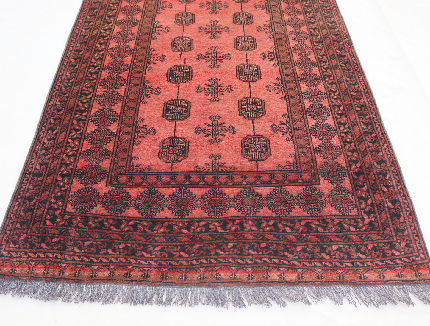 3x5 ft Small Antique Turkmen Tribal Ersari Rug ,High Pile Wool Area Rug, Collectors Piece Vintage Afghan Oriental Rug, Kitchen, Entry way Rug