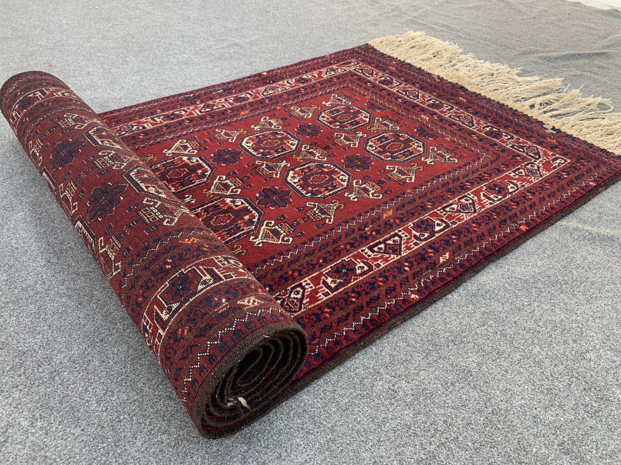 3x9 ft Afghan Handmade Vintage Kunduzi Runner Rug