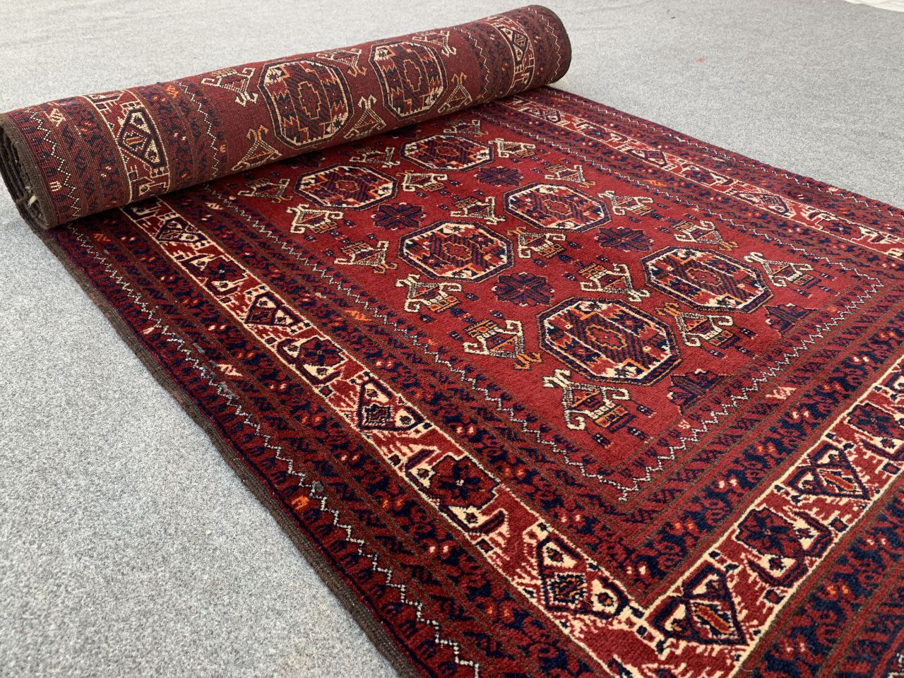 3x9 ft Afghan Handmade Vintage Kunduzi Runner Rug
