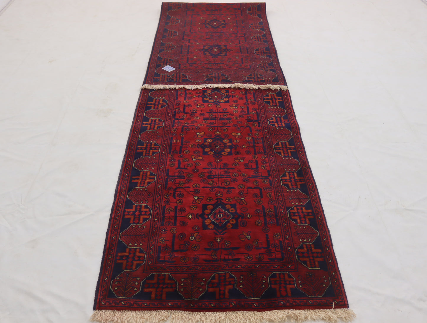 13 ft afghan handmade runner rug , bukhara red runner wool rug , hallway runner rug , stair runner rug ,