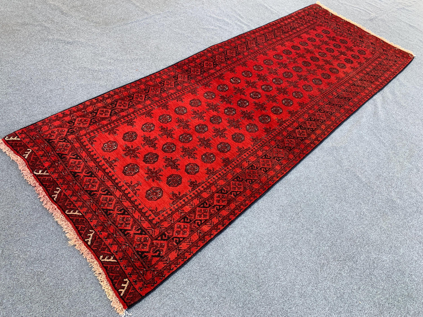 3x9 ft Vintage Tekka Teghab Runner Rug