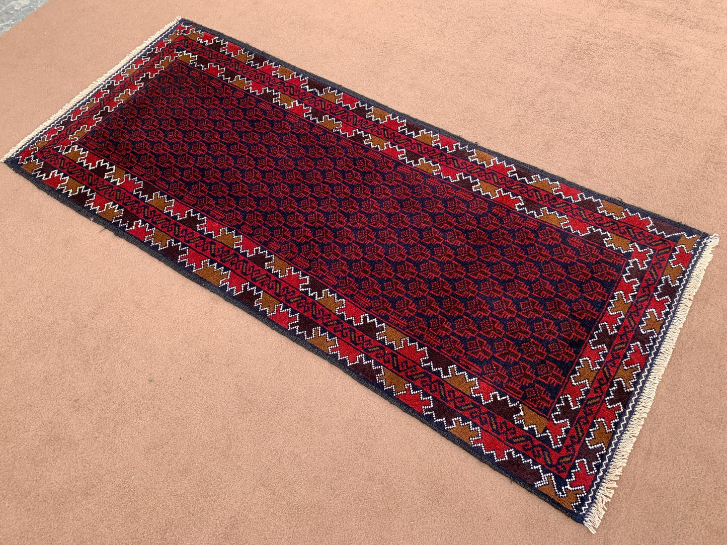 3x6 ft Antique Afghan Baluchi Runner Rug